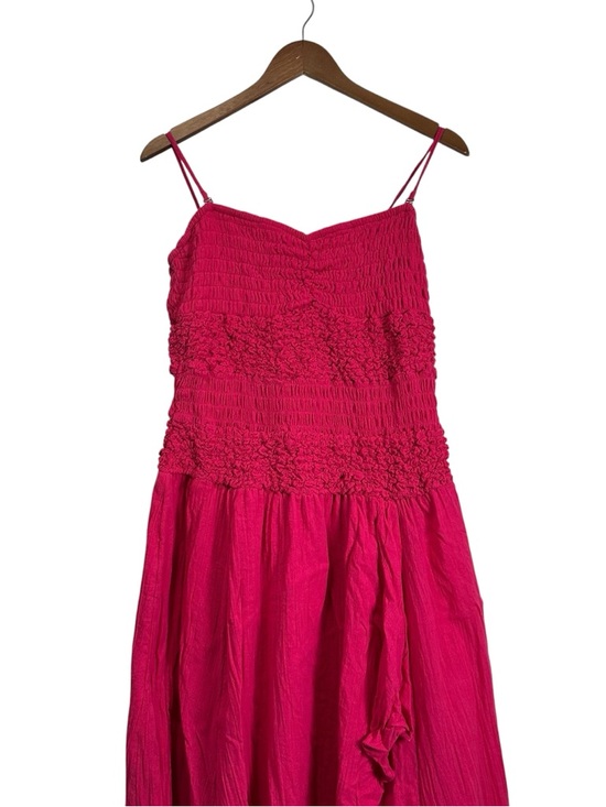 Free People Women’s L Pink Sparkling Moment Drop-Waist Cotton Midi Dress - Picture 5 of 10